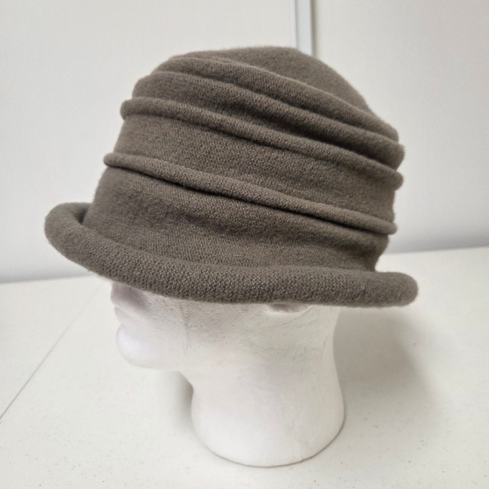 Scala Womens 100% Wool Handcrafted Cloche Bucket Hat Olive Green One Size